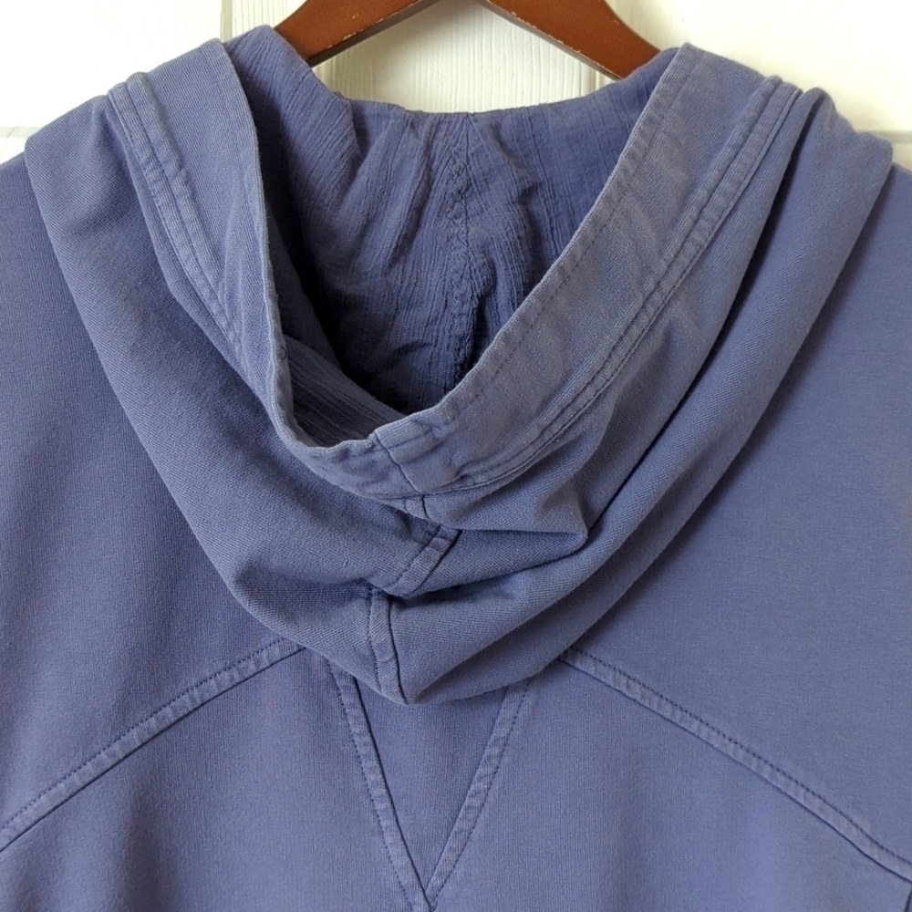 Color Me Cotton 90's Vintage Lightweight Funky Apron Pocket Hooded Jacket Purple - Picture 10 of 11